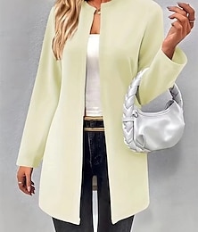preiswerte -Damen Elegante Staubtücher Elegante Jacken Freizeitjacke Urlaub Straße Alltagskleidung Herbst Winter Mantel Normale Passform Warm Atmungsaktiv Lässig Streetstyle Jacken Langarm ohne Druck Einfach