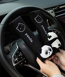 abordables -Protecteur d'épaule de ceinture de sécurité de voiture, mignon panda de dessin animé, accessoires universels d'intérieur de voiture