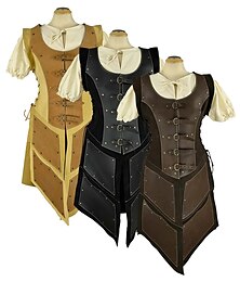 voordelige -Retro vintage Middeleeuws Renaissance Jurken Wapens en Harnassen Borstbeschermer Ren Faire Krijger Viking Schildmaagd Dames Viking Fantasie Halloween Carnaval LARP Volwassenen Kleding