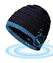 Недорогие -Зимняя модная теплая беспроводная музыкальная гарнитура с рыбным узором, бутиковая шапка, рождественский подарок, беспроводная шапка-бини