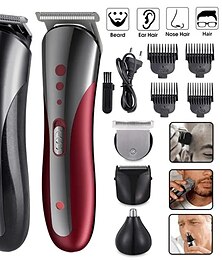 billige -2023 ny 3 i 1 hårtrimmer barbermaskin profesjonell elektrisk oppladbar trådløs hårklipper skjegg nese øre hårtrimmer rød svart for barber menn