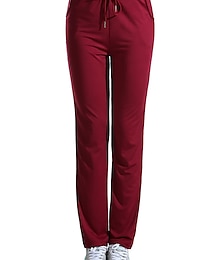 abordables -Mujer Pantalones de Deporte Pantalones Activo Moda Ropa de calle Longitud total Alta cintura Plano Bolsillo Correa Corte alto Mantiene abrigado Comodidad Suave Microelástico Exterior Vacaciones Yoga