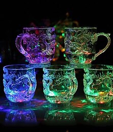 economico -tazze di whisky in vetro di birra color arcobaleno induttivo con luce lampeggiante a led (a forma di drago) er