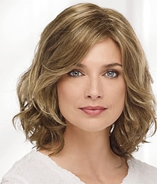 cheap -Rosalie Wig by Paula Young - Fabulous Mid-Length Wig with Swept Bang and Tousled Curls / Multi-Tonal Shades of Blonde, Silver, Brown and Red
