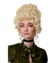 abordables -Lady Wig Theatre historic Renaissance Baroque Rococo Beehive Marie Antoinette platinumblond