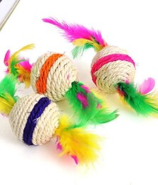 abordables -Jouets de mastication Jouet à Plumes Jouet interactif avec Durable pour Chien Chat Intérieur Extérieur Jeu d'animaux