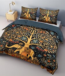 abordables -Ensemble de housse de couette à motif d'arbre de vie médiéval, ensemble de literie en coton de luxe doux 3 pièces, décoration de maison, cadeau, housse de couette king queen