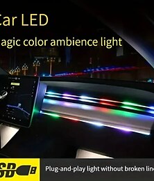 cheap -Car Interior LED Central Control Atmosphere Lights Streamer Magic Color Atmosphere Lights Acrylic USB Hidden Wiring-free Decorative Lights