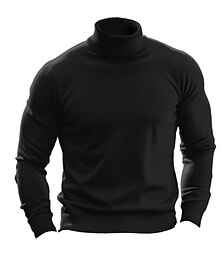 billige -Herre Turtleneck genser Pullover genser Strikket genser Herre Turtle Neck Jumper Riflet Strikke Vanlige topper Strikket Grunnleggende عادي Rullekrage Hold Varm Moderne Moderne Dagligdagstøy Ut på byen