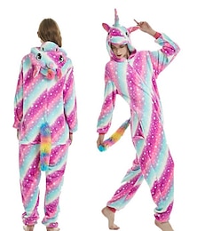 cheap -Kid's Adults' Kigurumi Pajamas Nightwear Unicorn Animal Onesie Pajamas Funny Costume Flannel Cosplay For Men and Women Boys and Girls Christmas Animal Sleepwear Cartoon