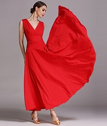 preiswerte -Für den Ballsaal Kleid Plissee Pure Farbe Damen Leistung Ausbildung Ärmellos Normal Eis-Seide