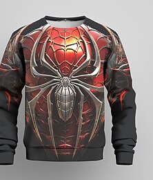 cheap -Boys 3D Spider Sweatshirt Pullover Long Sleeve 3D Print Fall Winter Fashion Streetwear Cool Polyester Kids 3-12 Years Outdoor Casual Daily Regular Fit