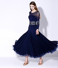preiswerte -Für den Ballsaal Kleid Pure Farbe Damen Leistung Ausbildung Langarm Normal Baumwolle