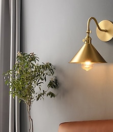 billiga -guldhårdvara rostsäkra armaturer, industriell retrostil svanhals vägglampa, amerikansk minimalistisk inomhuslampetter, för vardagsrum, sovrum vägglykta 110-240v