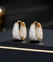 economico -Per donna Zirconi Orecchini a cerchio Gioiellerie Classico goccia Prezioso Moda Semplice Orecchini Gioielli Oro Per Regalo Festival 1 paio