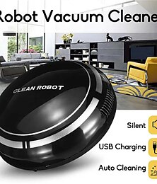 abordables -Robot de balayage d'aspiration de robot intelligent rechargeable automatique noir