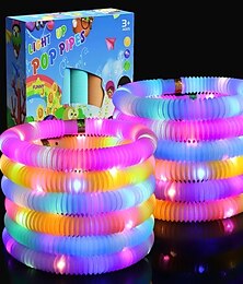 cheap -5/10/12pcs LED Jumbo Light Up Pop Fidget Tubes - Large Glow Sticks for Party Supplies and Stress Relief