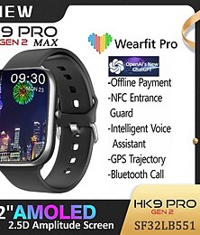 halpa -HK9 PRO MAX Älykello 2.02 inch Älykello Bluetooth EKG + PPG Askelmittari Puhelumuistutus Yhteensopiva Android iOS Naisten Miehet Pitkä valmiustila Handsfree puhelut Vedenkestävä IP68 40 mm kellokotelo