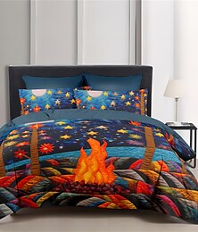 voordelige -dekbedovertrek vlamquilt kunstpatroon dekbedovertrekset zacht 3-delig luxe katoenen beddengoed set woondecoratie cadeau