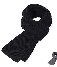 abordables -Men's Casual Daily Weekend Black Dark Navy Scarf Plain