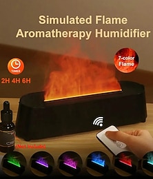 お買い得  -クリエイティブ 3d シミュレーション炎空気加湿器家庭用カラフルな雰囲気ライトインテリジェントリモコン加湿器 usb デスクトップサイレント大霧量加湿器家の装飾部屋の装飾