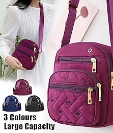 abordables -Sac bandoulière matelassé en nylon pour femme – Sac à main léger et imperméable avec plusieurs poches pour les voyages et un usage quotidien