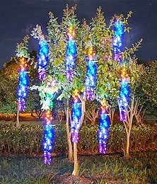 billiga -1,5 m Ljusslingor Julgransbelysning 120/360/600 lysdioder 1set Varmvit Vit Multifärg Holiday Lights Meteor Shower Lights Utomhus Vattentät Bröllop 220-240 V 110-120 V