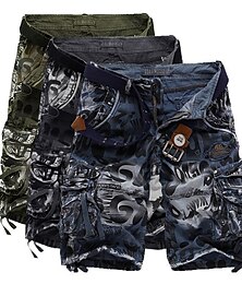 olcso -Férfi Rövidnadrágok Camo Shorts Planinarske kratke hlače Többzsebes Álcázás álcázás Térdhossz Napi Szüret Utcai sikk Katonai zöld Medence