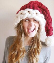 ieftine -Mos Craciun Crăciun Pălărie de Moș Crăciun Bărbați Pentru femei Unisex Crăciun Crăciun An Nou Adulți Petrecere Crăciun Poliester Pălărie