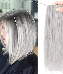 abordables -Postiches de 8 pouces d'épaisseur ajoutant un volume de cheveux supplémentaire dans les extensions de cheveux pour cheveux clairsemés femmes couleur gris/marron/argent/blanc mélangé