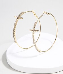 voordelige -Dames Oorknopjes Druppel oorbellen Ring oorbellen meetkundig Kruis Vintage Stoer Stijlvol Eenvoudig Luxe oorbellen Sieraden Goud Voor Feest Straat Dagelijks Feestdagen Festival 1 paar
