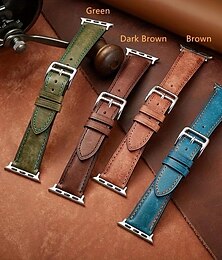 رخيصةأون -حزام جلدي متوافق مع Apple Watchband 38 مم 40 مم 41 مم 42 مم 44 مم 45 مم 49 مم وعر، خشن، قاس ترف قابل للتعديل جلد طبيعي استبدال حزام الساعة إلى iwatch Series Ultra 8 7 SE 6 5 4 3 2 1