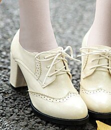 Χαμηλού Κόστους -Γυναικεία Τακούνια Γόβες Οξφόρδη Bullock Παπούτσια Vintage παπούτσια Πάρτι ΕΞΩΤΕΡΙΚΟΥ ΧΩΡΟΥ Καθημερινά Συνδυασμός Χρωμάτων Καλοκαίρι Κοντόχοντρο Τακούνι Στρογγυλή Μύτη Κομψό Διακοπές χαριτωμένο στυλ