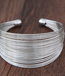 baratos -Mulheres Pulseiras Algema Corrente Grossa Moda Casamento Elegante Estilo bonito Liga Pulseira de jóias Prata Para Festa Presente Aniversário