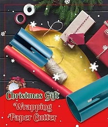 preiswerte -Weihnachts-Geschenkpapierschneider, verschiebbarer Geschenkpapier-Rollenschneider, Papierschneider, tragbarer Papierschneider für Geburtstags- und Hochzeitsverpackungen