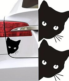 economico -2 pezzi per auto gatto nero che sbircia adesivo divertente decalcomania in vinile car styling accessori decorativi decorazione esterna per auto