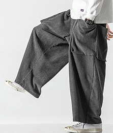 economico -Per uomo Pantaloni della tuta Pantaloni della tuta a gamba larga Pantaloni di velluto a coste Tasche A cordoncino Vita elastica Liscio Comfort Traspirante Esterno Giornaliero Per uscire Di tendenza