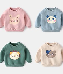 abordables -Kids Girls' Sweatshirt Graphic Long Sleeve Crewneck Spring Fall Winter Fashion Adorable Daily Cotton School Home Casual Regular Fit