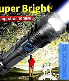 economico -1 pz ad alta potenza xhp100 led torcia ricaricabile 4 core torcia zoom usb torcia per campeggio esterno/uso di emergenza