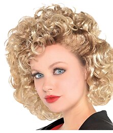 ieftine -greaser wig accesoriu costum de halloween pentru femei grease one size blonde