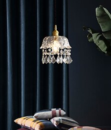 economico -lampada a sospensione in cristallo con paralume in vetro trasparente finitura in ottone spazzolato oro cucina moderna con isola lampada a sospensione lampadario regolabile per corridoio sala da pranzo