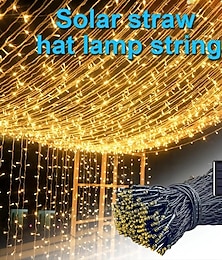 billige -1 stk solcelle utendørs lys strenglampe, utendørs atmosfære lys, dekorativ streng, hage lys, ferie belysning, natt lys, 8-moduser, til jul, halloween, valentinsdag, balkong dekorasjoner