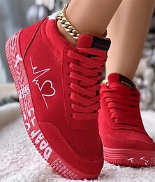 abordables -Hombre Mujer Zapatillas de deporte Tallas Grandes Altas zapatillas de deporte superiores Exterior Nochevieja Diario Color sólido Botines Botines Invierno Bordados Tacón Plano Dedo redondo Casual