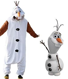 cheap -Kid's Adults' Kigurumi Pajamas Nightwear Snowman Animal Onesie Pajamas Funny Costume Flannel Cosplay For Men and Women Boys and Girls Christmas Animal Sleepwear Cartoon