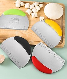 baratos -Aço inoxidável com escala cortador de massa de farinha faca de corte de corte de face única ferramenta de cozimento cortador de biscoito cortador de masa