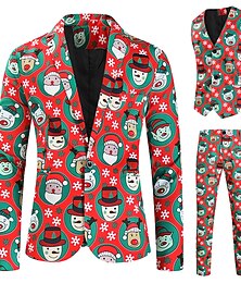preiswerte -Weihnachtsmann Outfits Partykostüm Weihnachtsanzüge Herren Weihnachten Anzüge Erwachsene Weihnachten Heiligabend Weihnachten Party Mantel Weste Hose