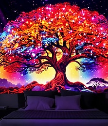 levne -blacklight gobelín uv reaktivní záře ve tmě boho strom života závěsný gobelín nástěnná malba pro obývací pokoj ložnice