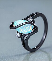 abordables -Bague / Anneaux Soirée Classique Noir Bleu Chrome Précieux Personnalisé mode 1 pc