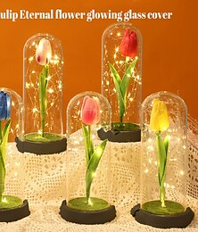 abordables -Regalos de flores de tulipán para mujeres, regalos de flores para el día de la madre, regalos para mamá, esposa de hija, hijo, marido, regalos de cumpleaños para mujeres, mejores amigas, novias, regalos de tulipán de cristal para abuela, mamá, para el día
