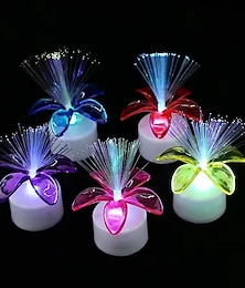 abordables -Bougie LED colorée en fibre optique, rose, fleur, veilleuse, ciel étoilé, flash à couleur changeante, petit jouet